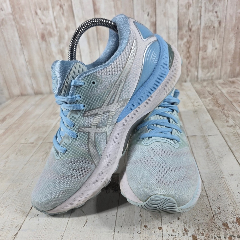 Asics Gel-Nimbus 23 Womens Running Shoes Light Blue Silver 1012B215 Size 8.5 - Picture 5 of 8